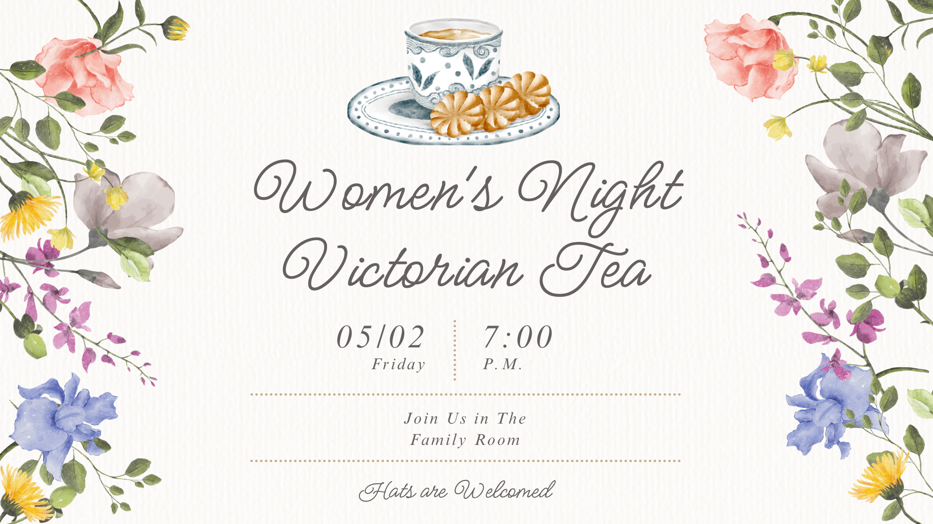 Women's Night Tea Party Invitation (Presentation)