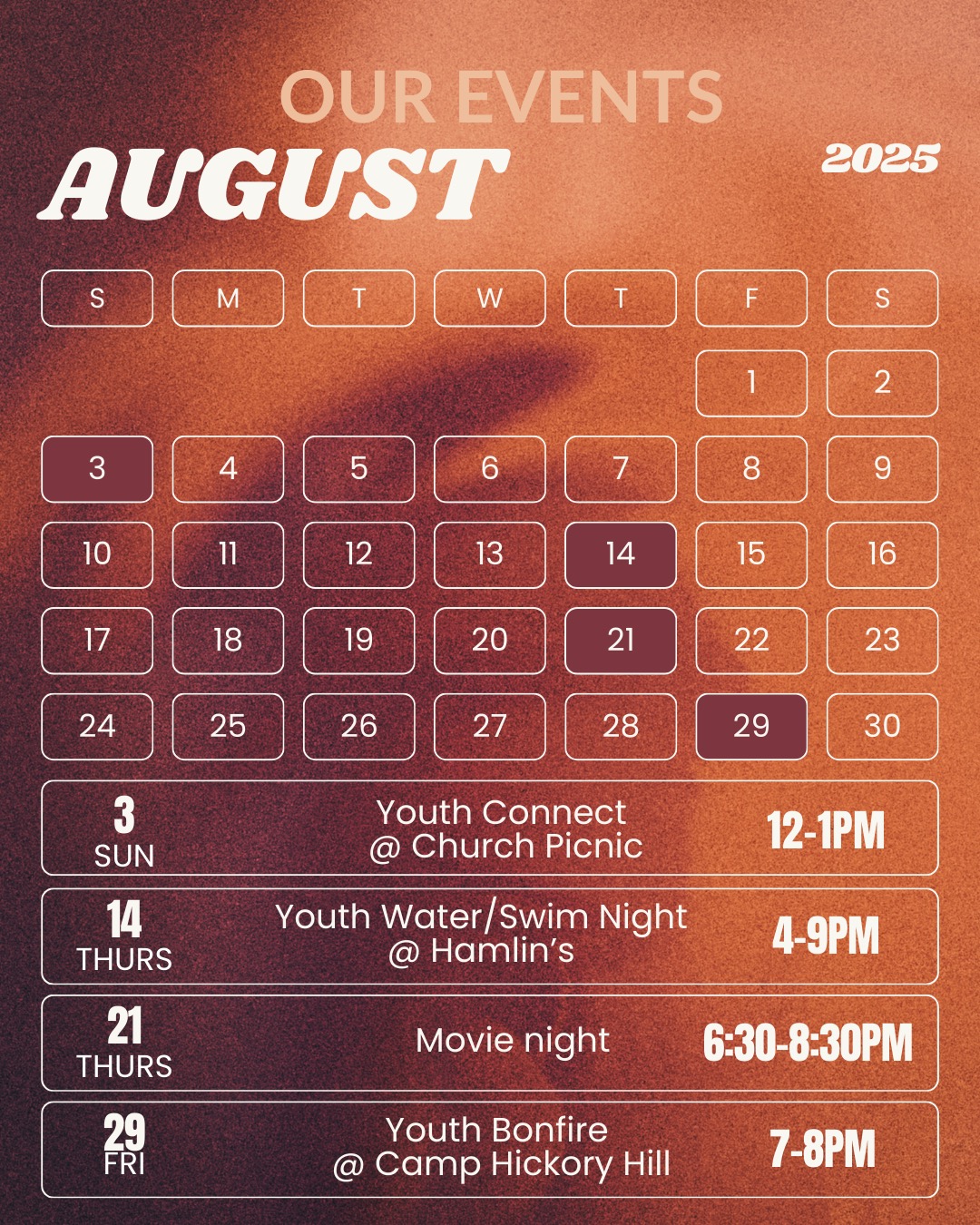 Brown Gradient Aesthetic Modern September 2024 Events Calendar Instagram Post - 12