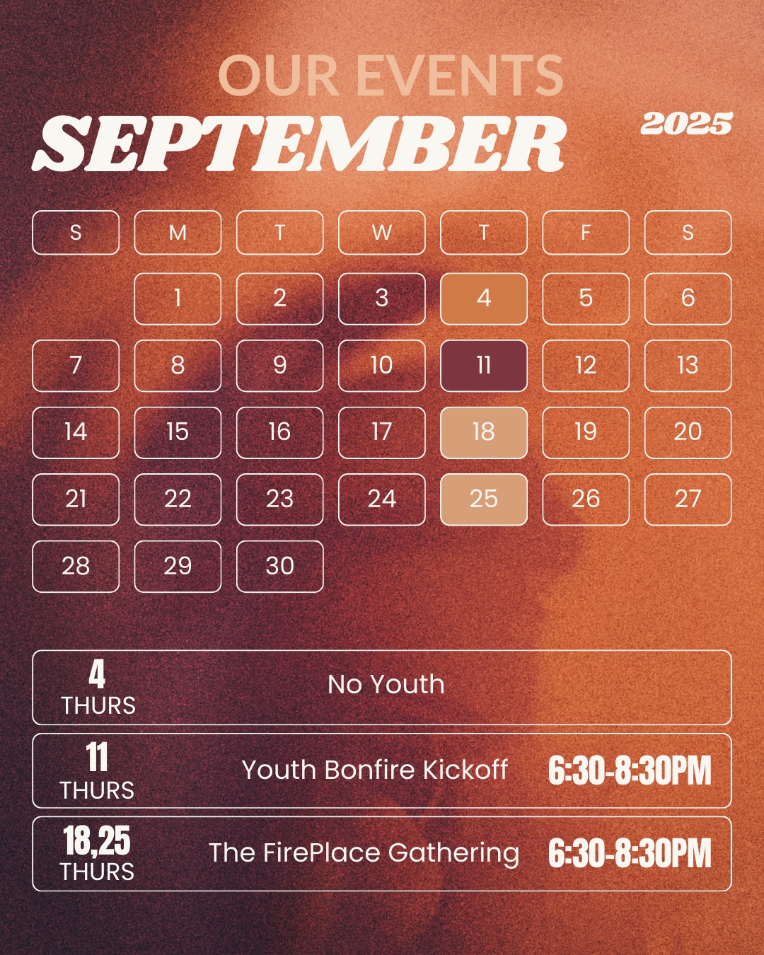 Brown Gradient Aesthetic Modern September 2024 Events Calendar Instagram Post - 13