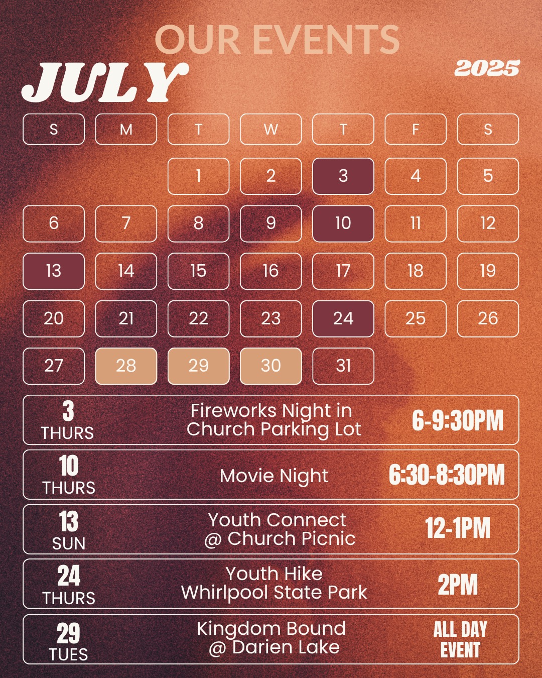 Brown Gradient Aesthetic Modern September 2024 Events Calendar Instagram Post - 11